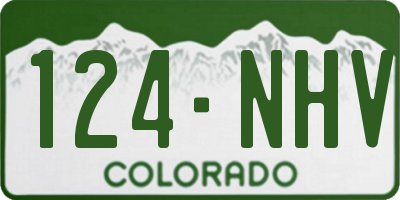 CO license plate 124NHV