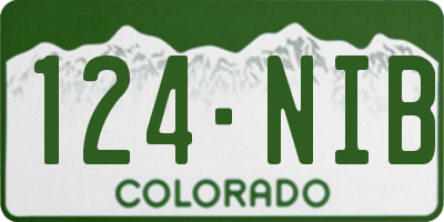 CO license plate 124NIB