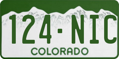 CO license plate 124NIC