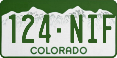 CO license plate 124NIF