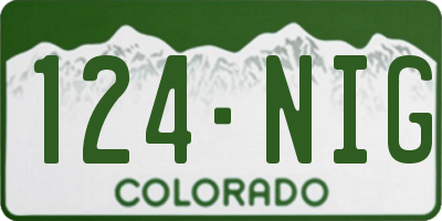 CO license plate 124NIG