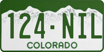 CO license plate 124NIL
