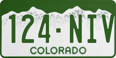 CO license plate 124NIV
