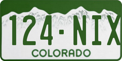 CO license plate 124NIX