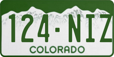 CO license plate 124NIZ