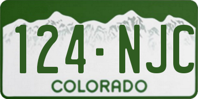 CO license plate 124NJC