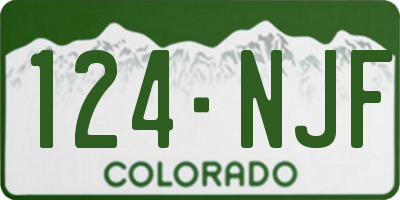 CO license plate 124NJF
