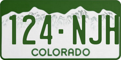 CO license plate 124NJH
