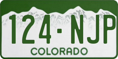 CO license plate 124NJP