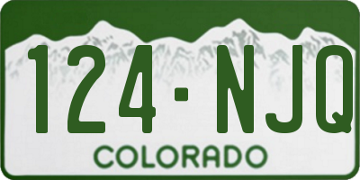 CO license plate 124NJQ