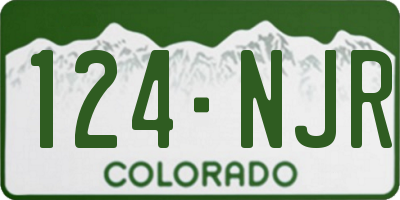 CO license plate 124NJR
