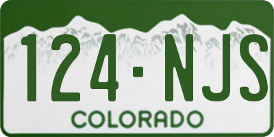 CO license plate 124NJS