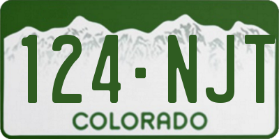 CO license plate 124NJT
