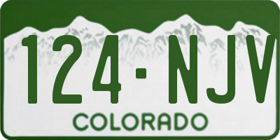 CO license plate 124NJV