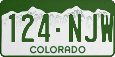 CO license plate 124NJW
