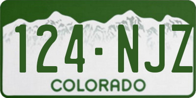 CO license plate 124NJZ