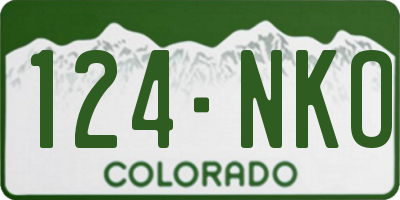 CO license plate 124NKO
