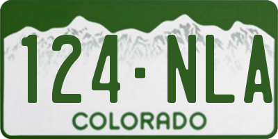 CO license plate 124NLA