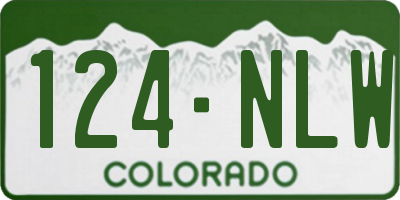 CO license plate 124NLW