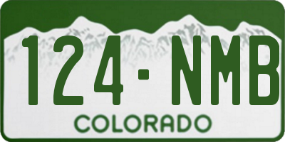 CO license plate 124NMB