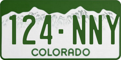 CO license plate 124NNY