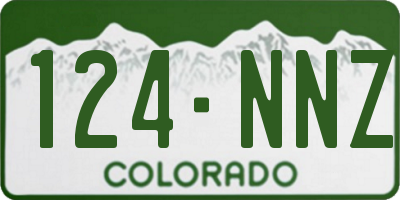 CO license plate 124NNZ