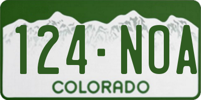 CO license plate 124NOA