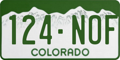 CO license plate 124NOF