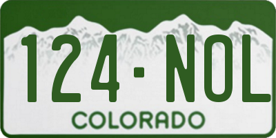 CO license plate 124NOL