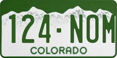 CO license plate 124NOM