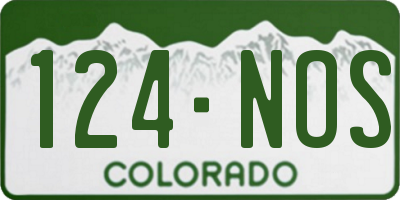 CO license plate 124NOS
