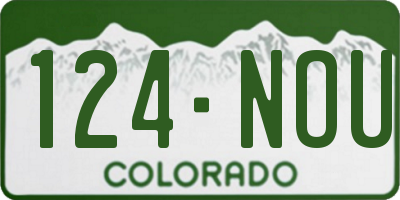CO license plate 124NOU