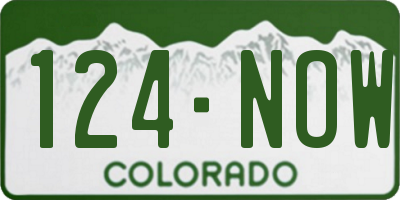 CO license plate 124NOW