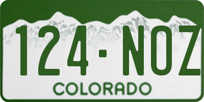 CO license plate 124NOZ