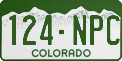 CO license plate 124NPC