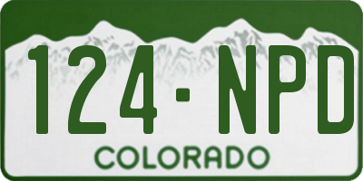CO license plate 124NPD