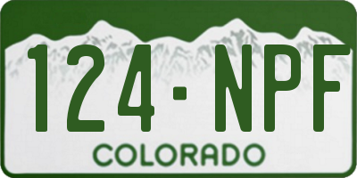 CO license plate 124NPF