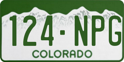 CO license plate 124NPG