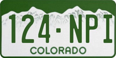 CO license plate 124NPI