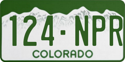 CO license plate 124NPR