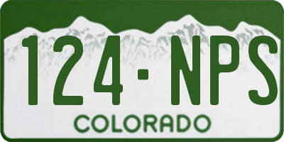 CO license plate 124NPS
