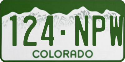 CO license plate 124NPW