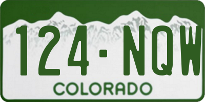 CO license plate 124NQW