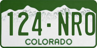 CO license plate 124NRO