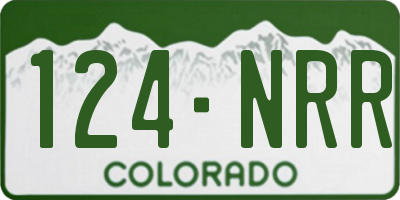 CO license plate 124NRR