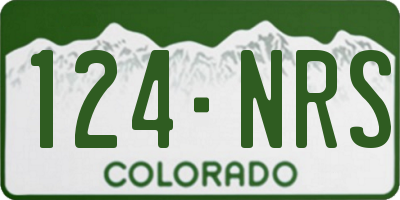 CO license plate 124NRS