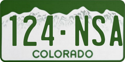 CO license plate 124NSA