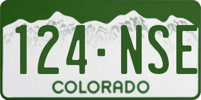 CO license plate 124NSE
