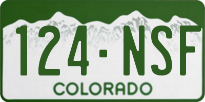 CO license plate 124NSF