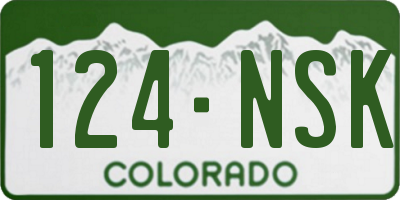 CO license plate 124NSK